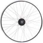 Achterwiel 28 nexus 8 rollerbrake naaf met met zwarte velg en rvs spaken