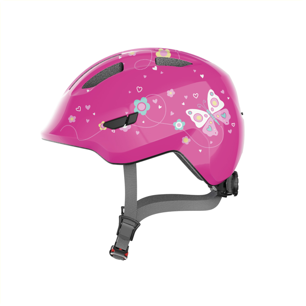 Casque Abus Enfant Smiley 3.0 papillon rose S (45-50cm)
