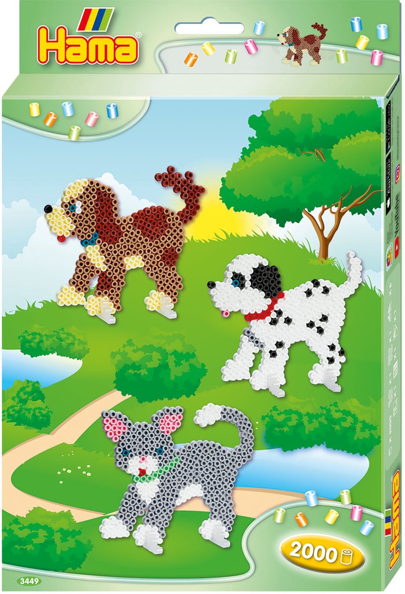 Hama - Hama midi strijkkralenset - honden en kat 2000st.
