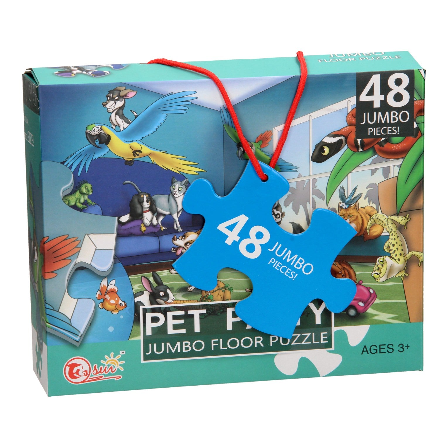 - Vloerpuzzel XL Huisdieren Feest 48 stuks(90x60cm)