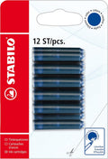 Stabilo vulpen patronen - blauw - blister met 12 stuks