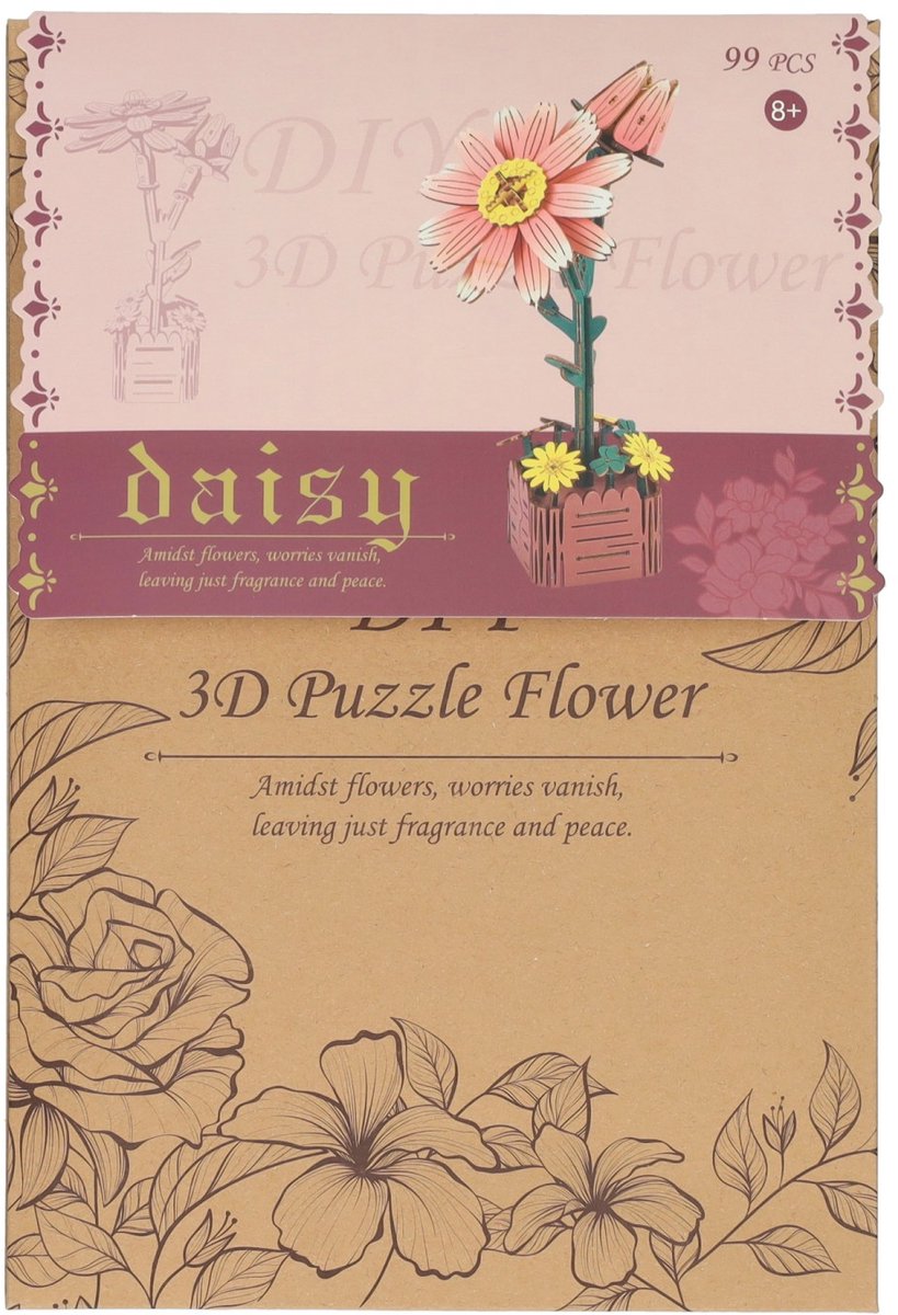 Lobbes Speelgoed- Lobbes SpeelgoedLobbes houten bouwset madeliefje 3d - educatief speelgoed bloemen.