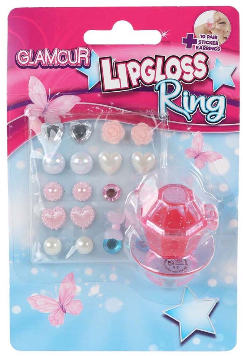 VAN MANEN - VAN MANEN Lipgloss ring en oorring stickers - glamour speelgoedset voor kinderen.
