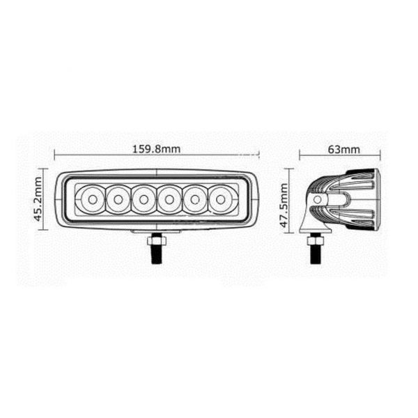 - Werklamp rechthoekig LED 160 mm