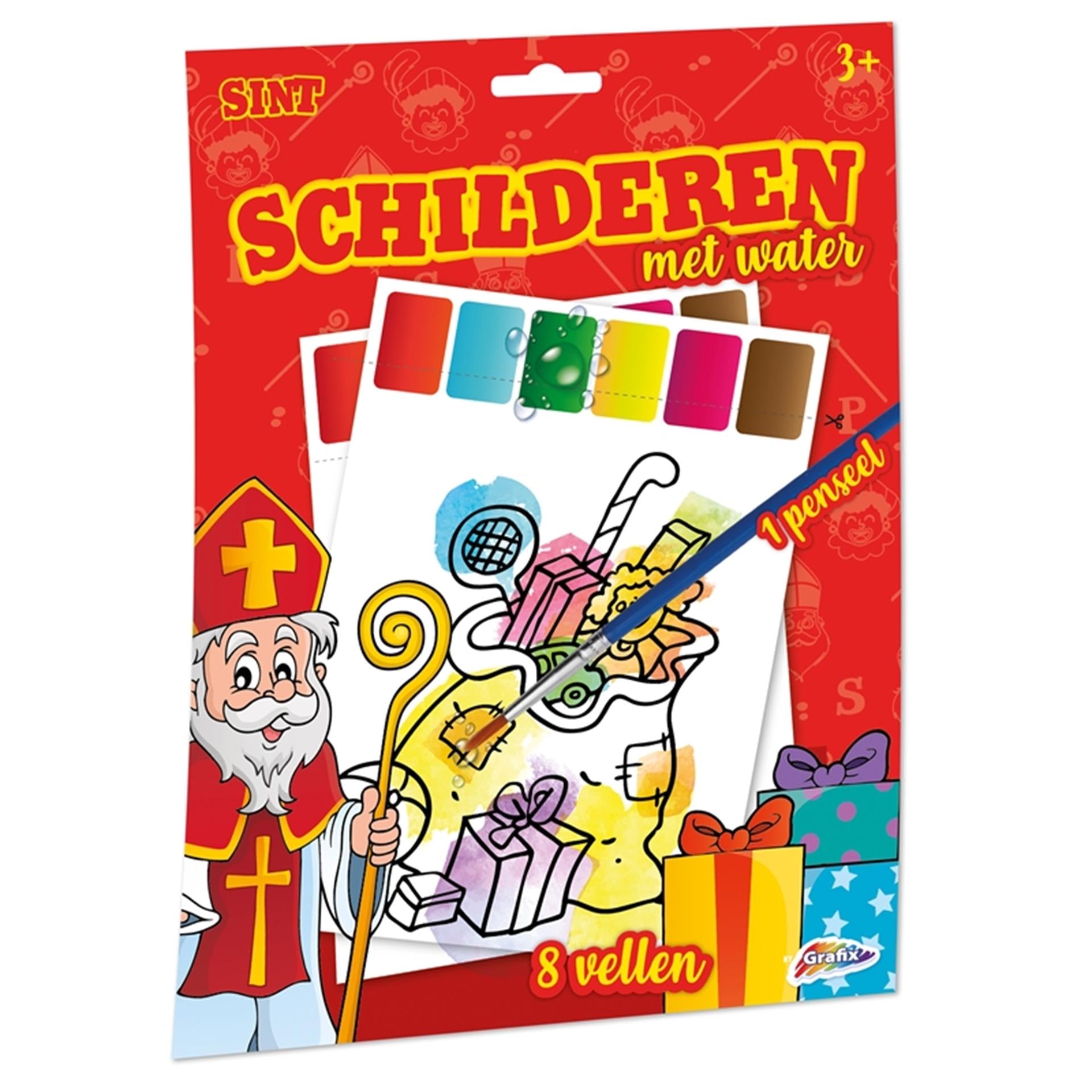 Grafix schilderen met water sinterklaas