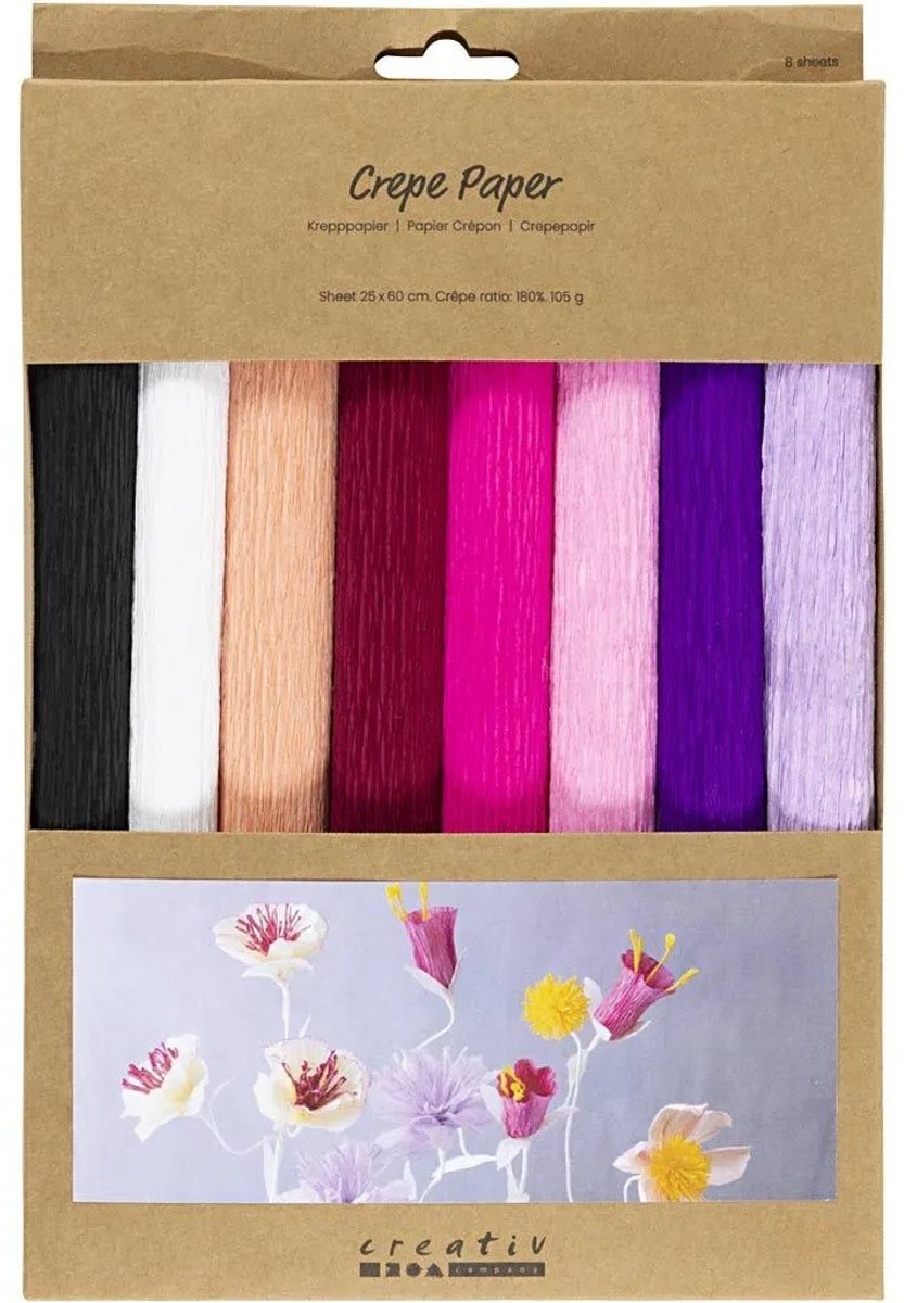 Creativ Company - Creativ Company Crepepapier paars en roze harmonie - 8st.