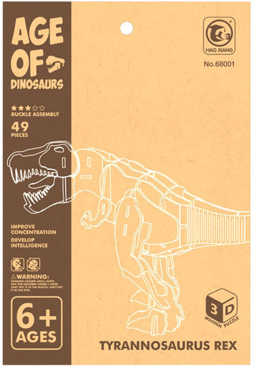 Lobbes Speelgoed- Lobbes SpeelgoedLobbes houten bouwpakket t-rex dino 3d speelgoed knutselen.