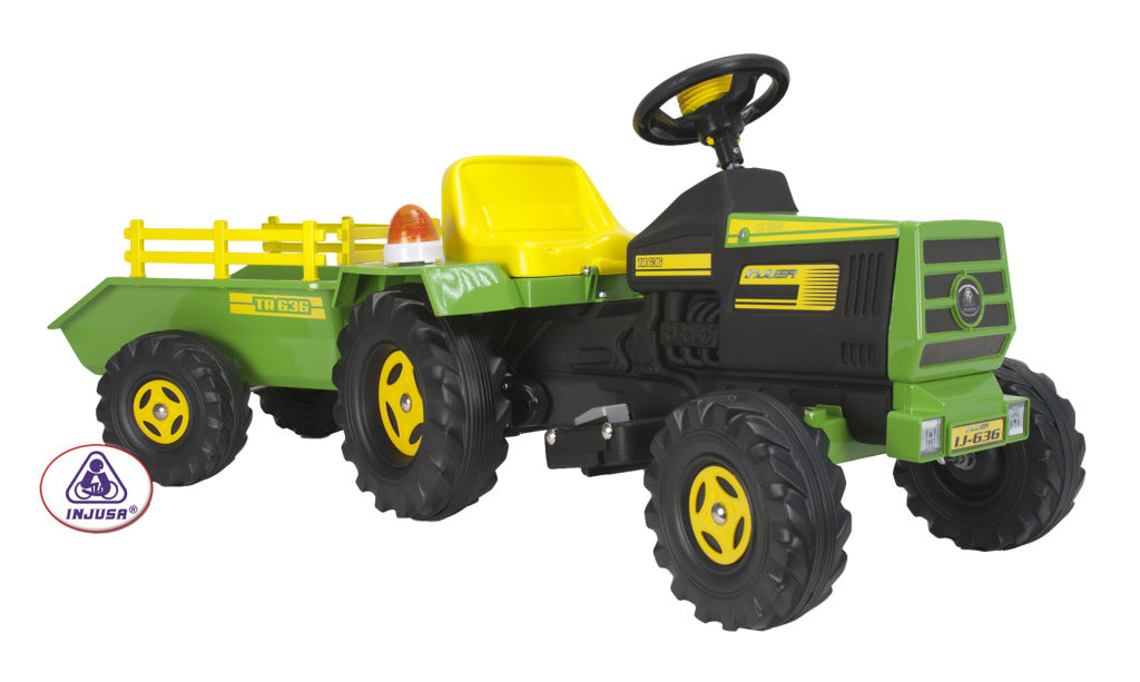 Injusa tractor basic + aanhanger 6v 1+