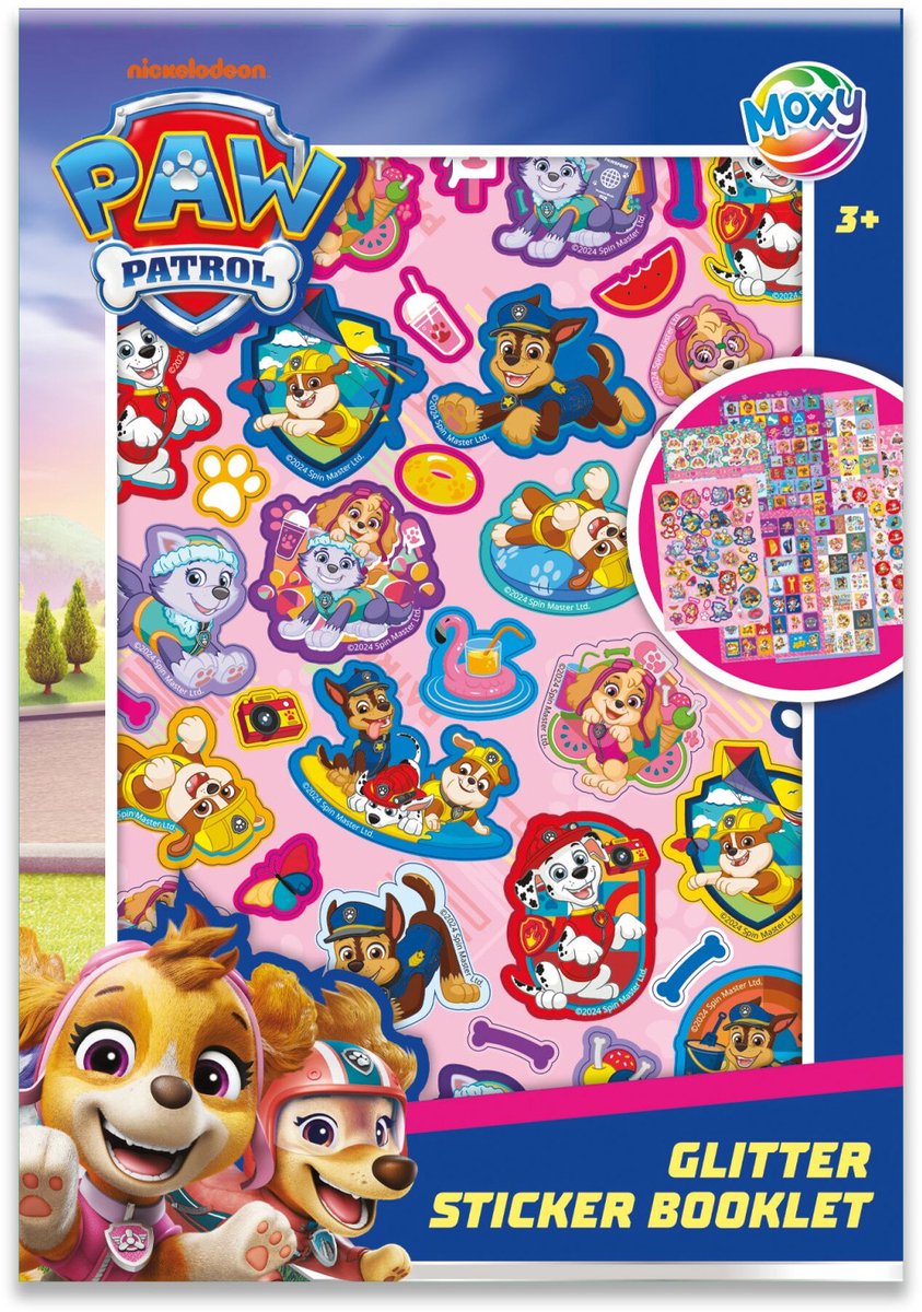 Paw patrol moxy glitter stickerboek - a5