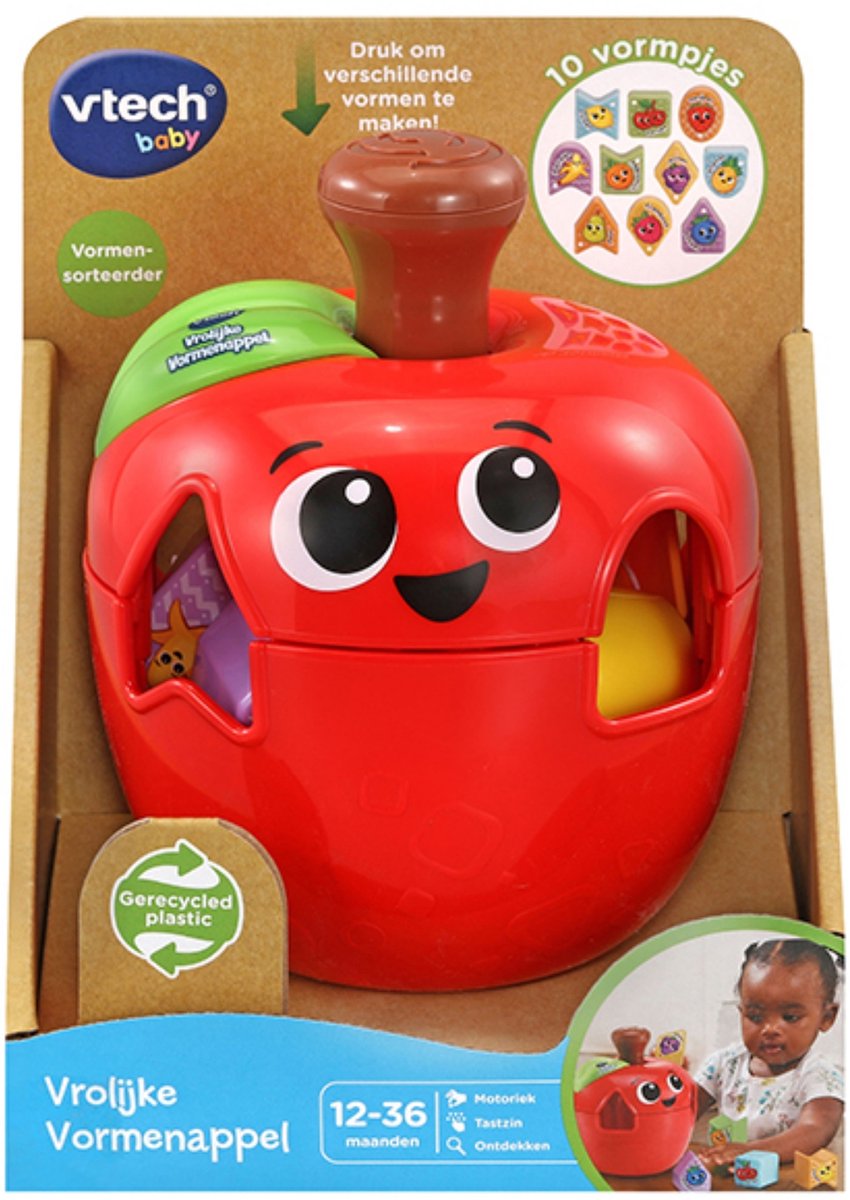 VTech - baby vrolijke vormenappel - educatief speelgoed - fruit en vormen - cadeau - van 1 tot 3 jaar