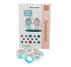 Perles de rayons de vélo Pexkid's "Fleurs" assorties 4 couleurs (12 pièces sur carte)