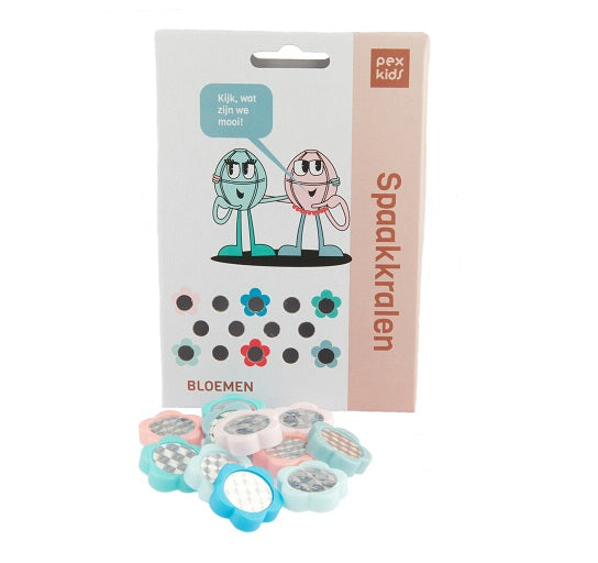 Perles de rayons de vélo Pexkid's "Fleurs" assorties 4 couleurs (12 pièces sur carte)