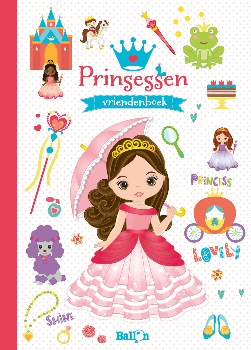 Merkloos sans marque vriendenboek prinsessen