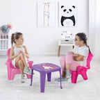 Dolu unicorn roze tafel met stoeltjes