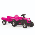 Dolu - Dolu eenhoorn traptractor met aanhanger roze/zwart