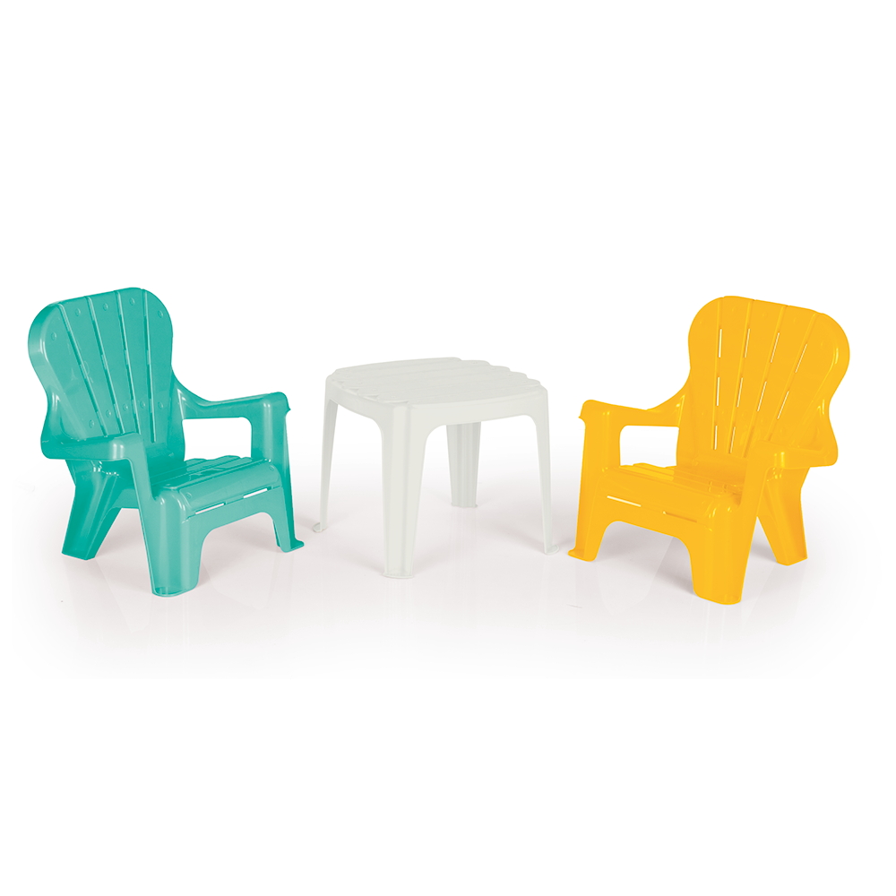 Dolu - Dolu tafel met 2 stoelen turquoise/geel