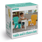 Dolu - Dolu tafel met 2 stoelen turquoise/geel