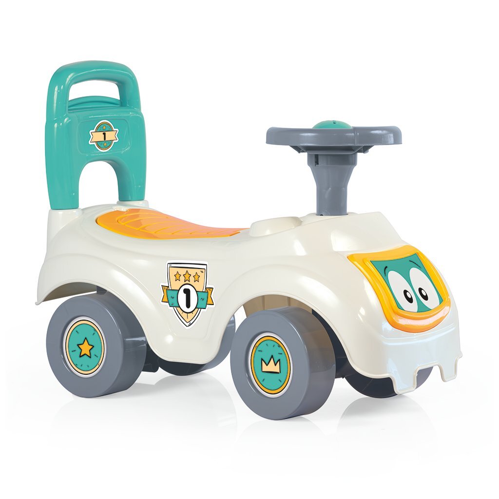 Dolu loopauto met toeter wit groen geel 47x37x20.5cm