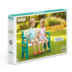 Dolu bank 109.5x50x67 cm groen wit geel