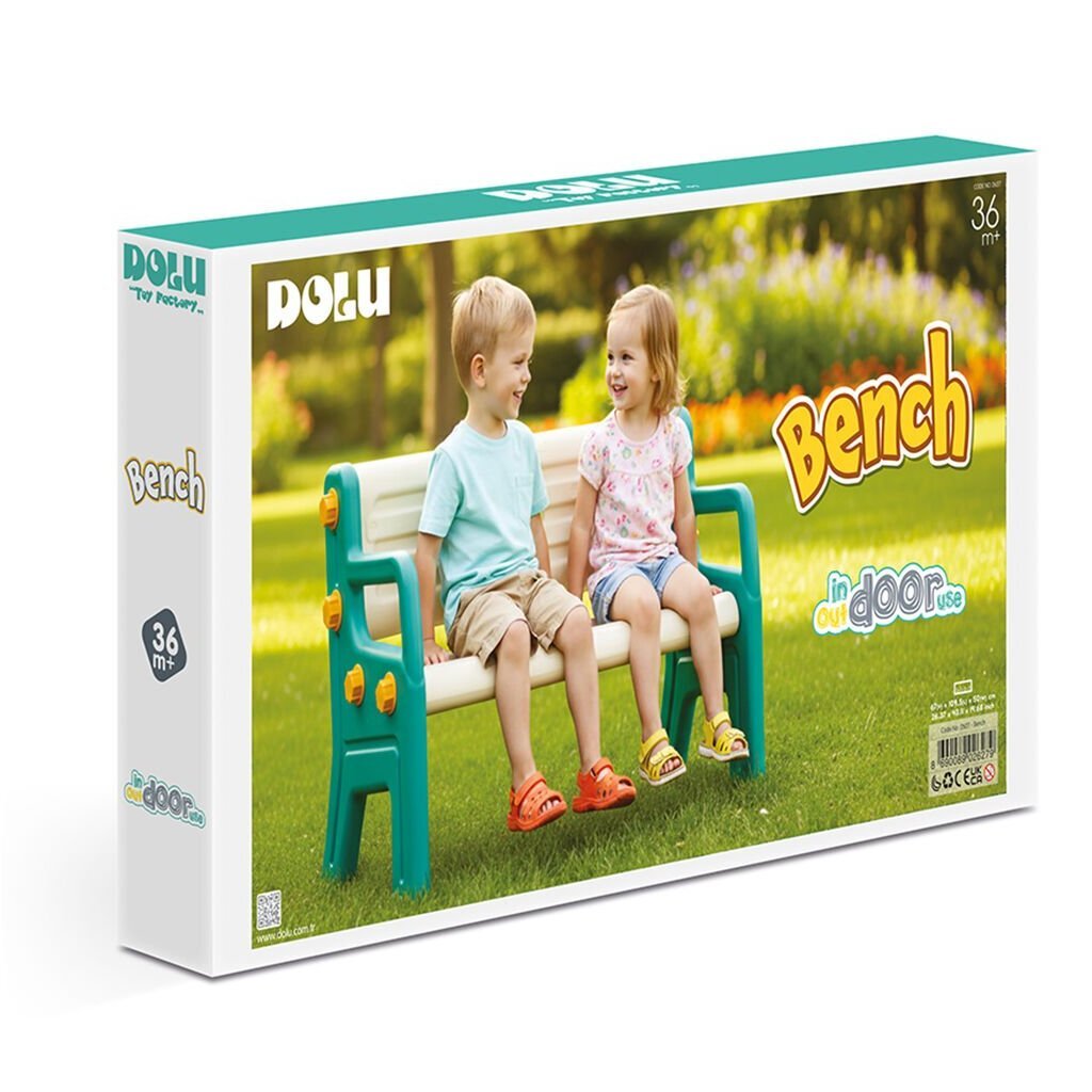 Dolu bank 109.5x50x67 cm groen wit geel