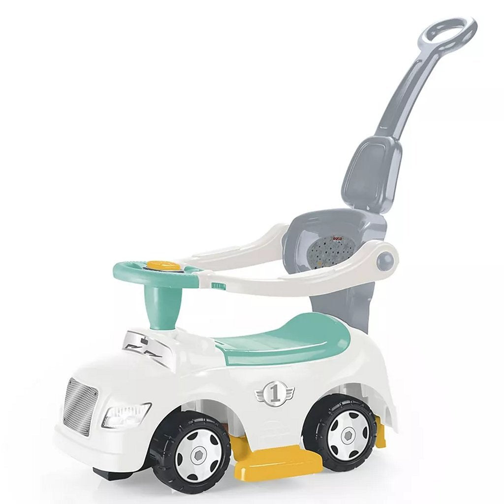 Dolu 3in1 loopauto met handgreep + toeter wit blauw grijs geel