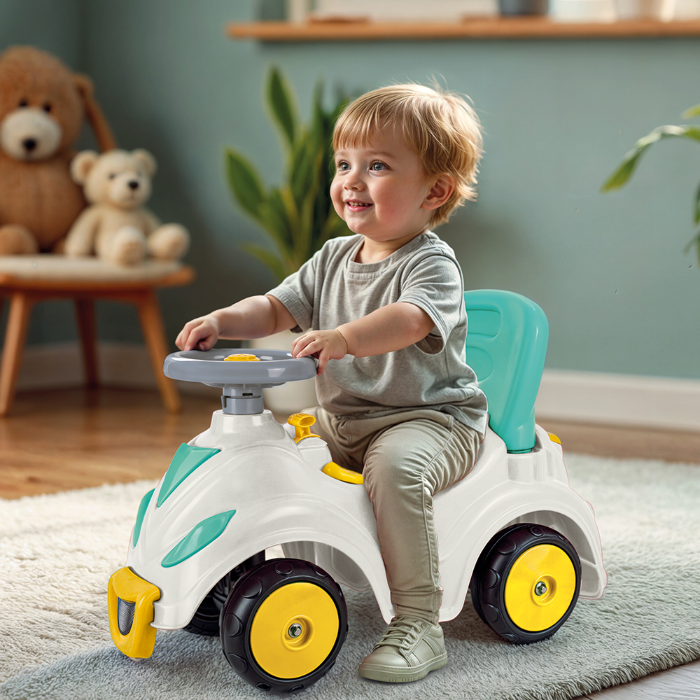 Dolu - Dolu smile car loopauto geel/blauw