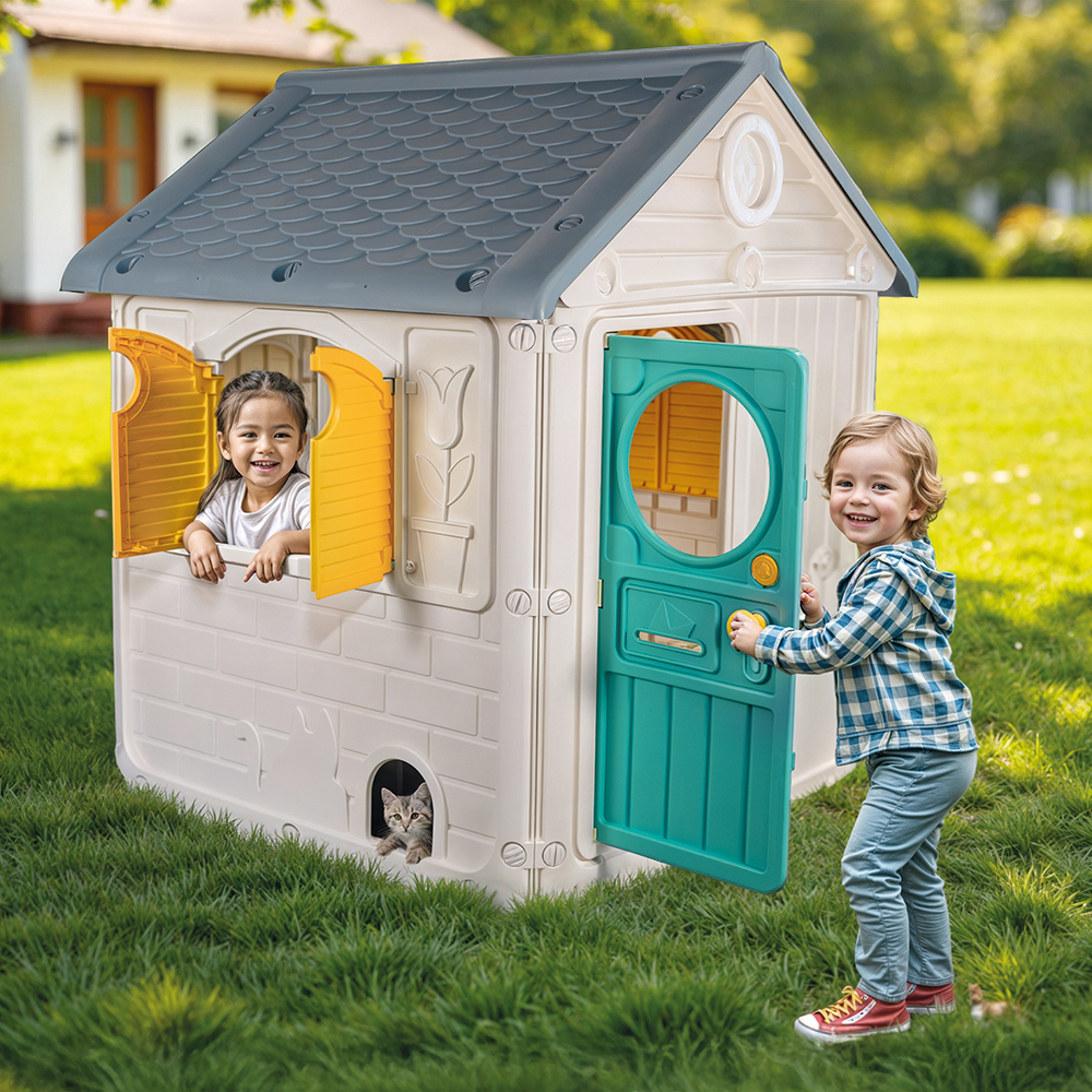 Dolu - Dolu speelhuis wit/grijs/blauw 122.5x110x104cm