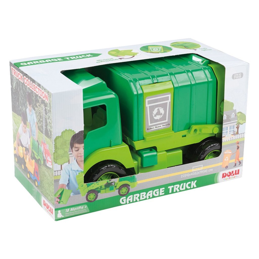 Dolu vuilniswagen 43 cm groen