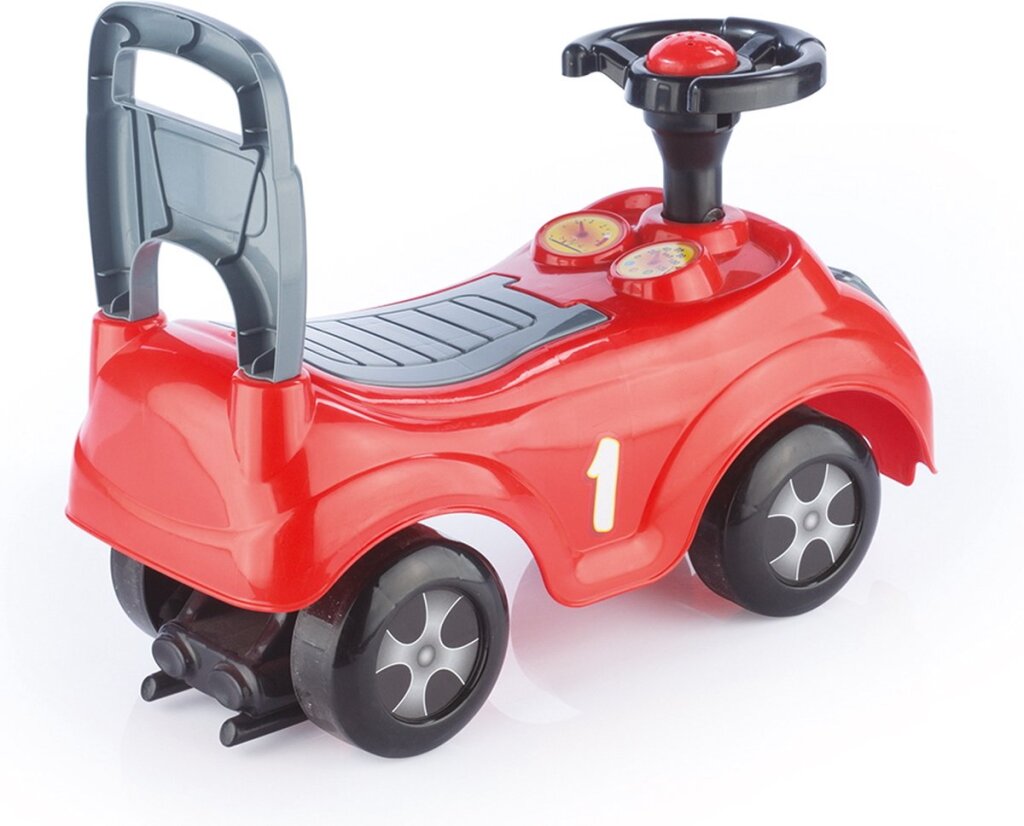 Dolu loopauto met toeter rood zwart 47x37x20.5cm