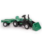 Dolu pedaal trekker graafmachine + aanhanger groen