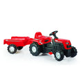 Dolu - Dolu traptractor met aanhanger & claxon rood/zwart