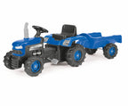 Dolu - Dolu traptractor met aanghanger & claxon blauw/zwart