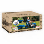 Dolu - Dolu traptractor met aanghanger & claxon blauw/zwart