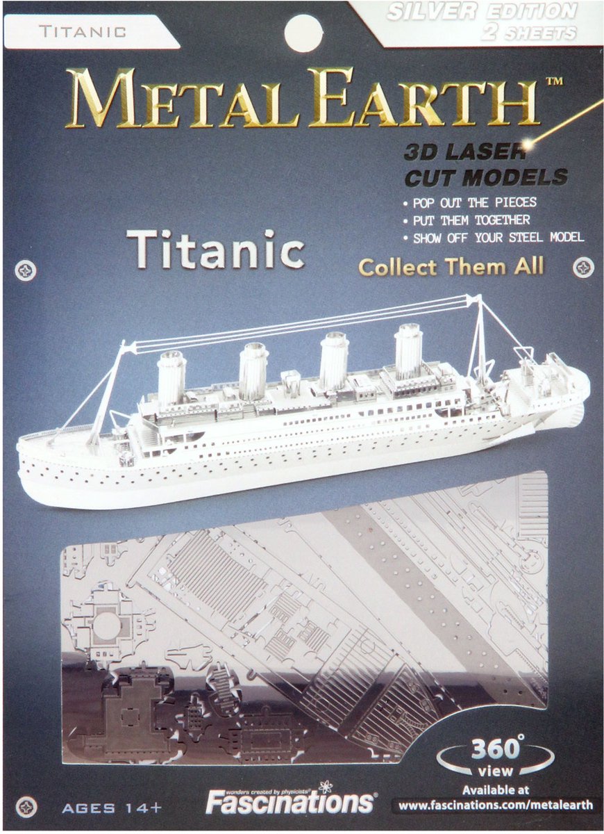 Eureka metal earth titanic ship zilver editie