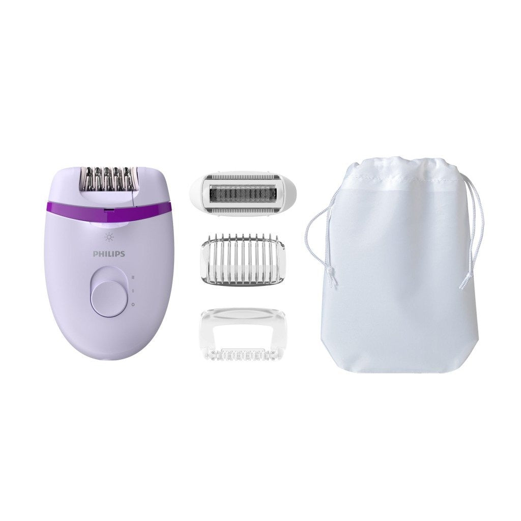 Philips - Philips bre275/00 satinelle epilator met accessoires wit/paars