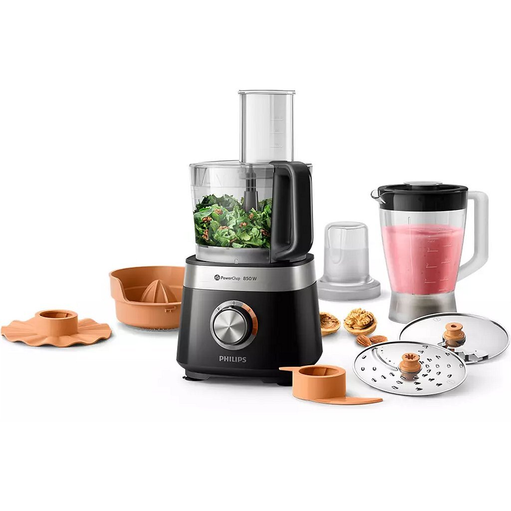 Philips keukenmachine hr7530 10 viva 850w zwart rvs