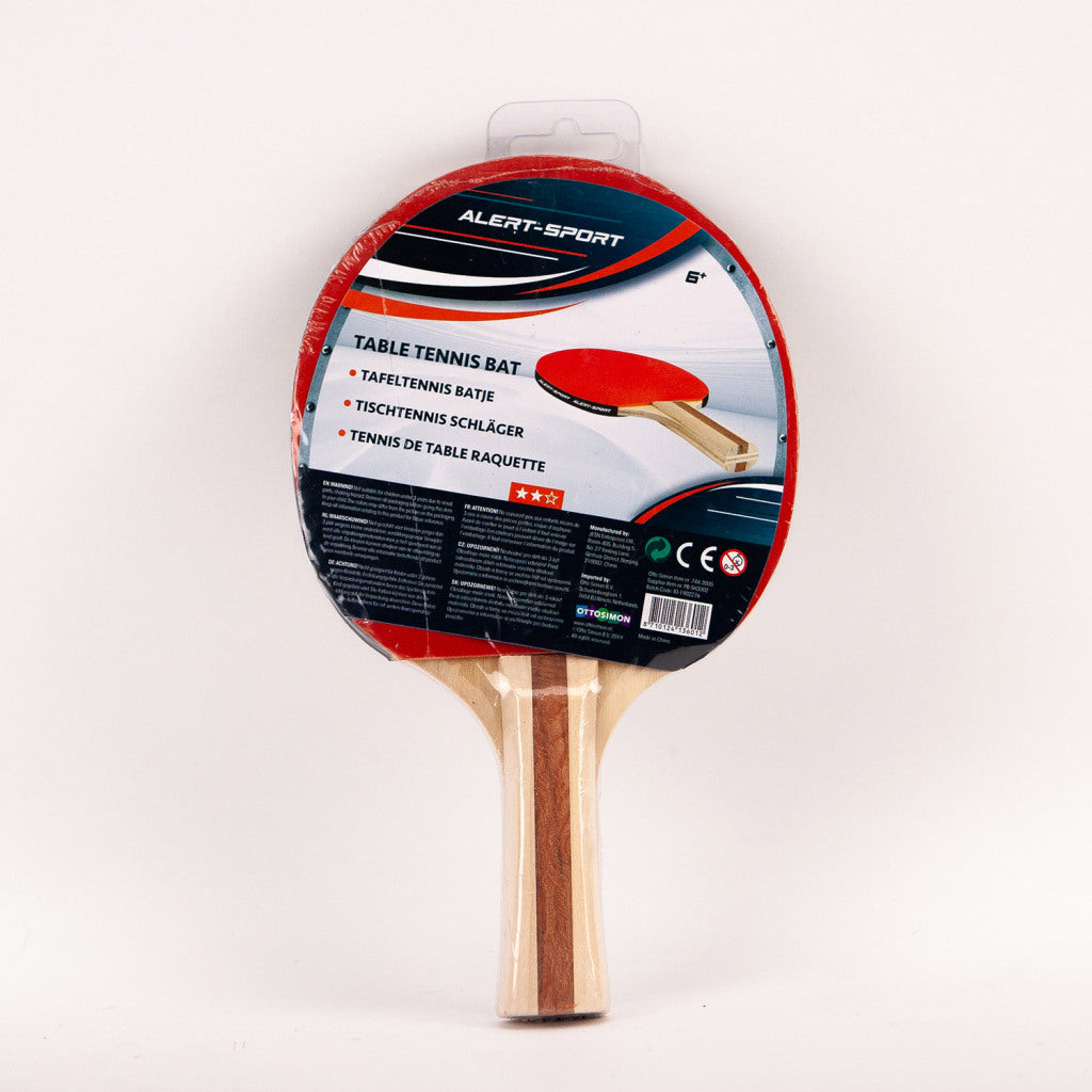 Alert sport 2 sterren tafeltennis batje hout rubber