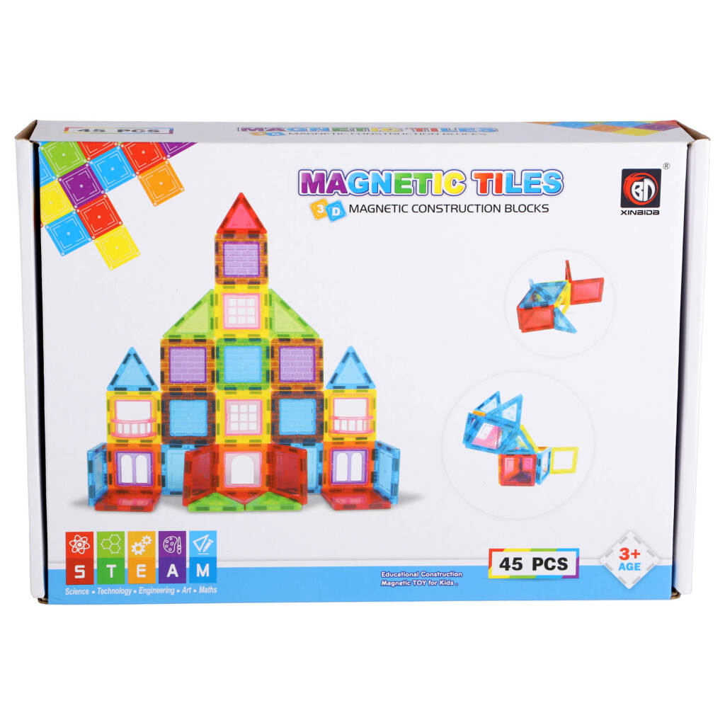 Science magnetische tegels 45 delig 6,5 cm