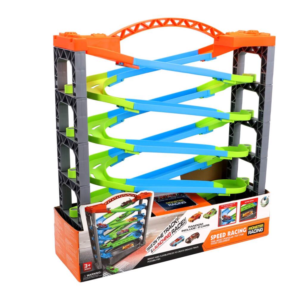 Overige merken racebaan deluxe 5 lagen + 2 racewagens