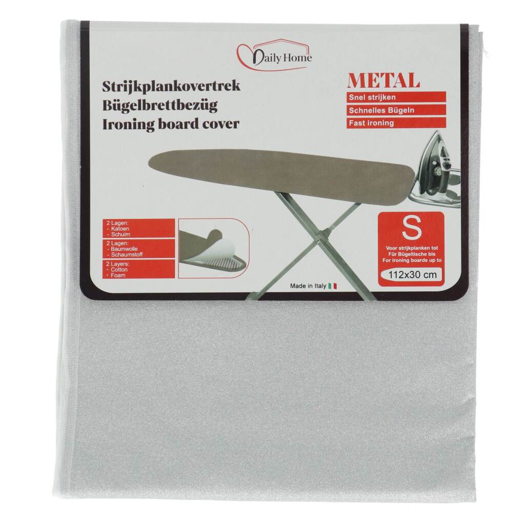 Daily Home - Daily Home strijkhoes metal s 112x30 cm grijs/katoen/schuim