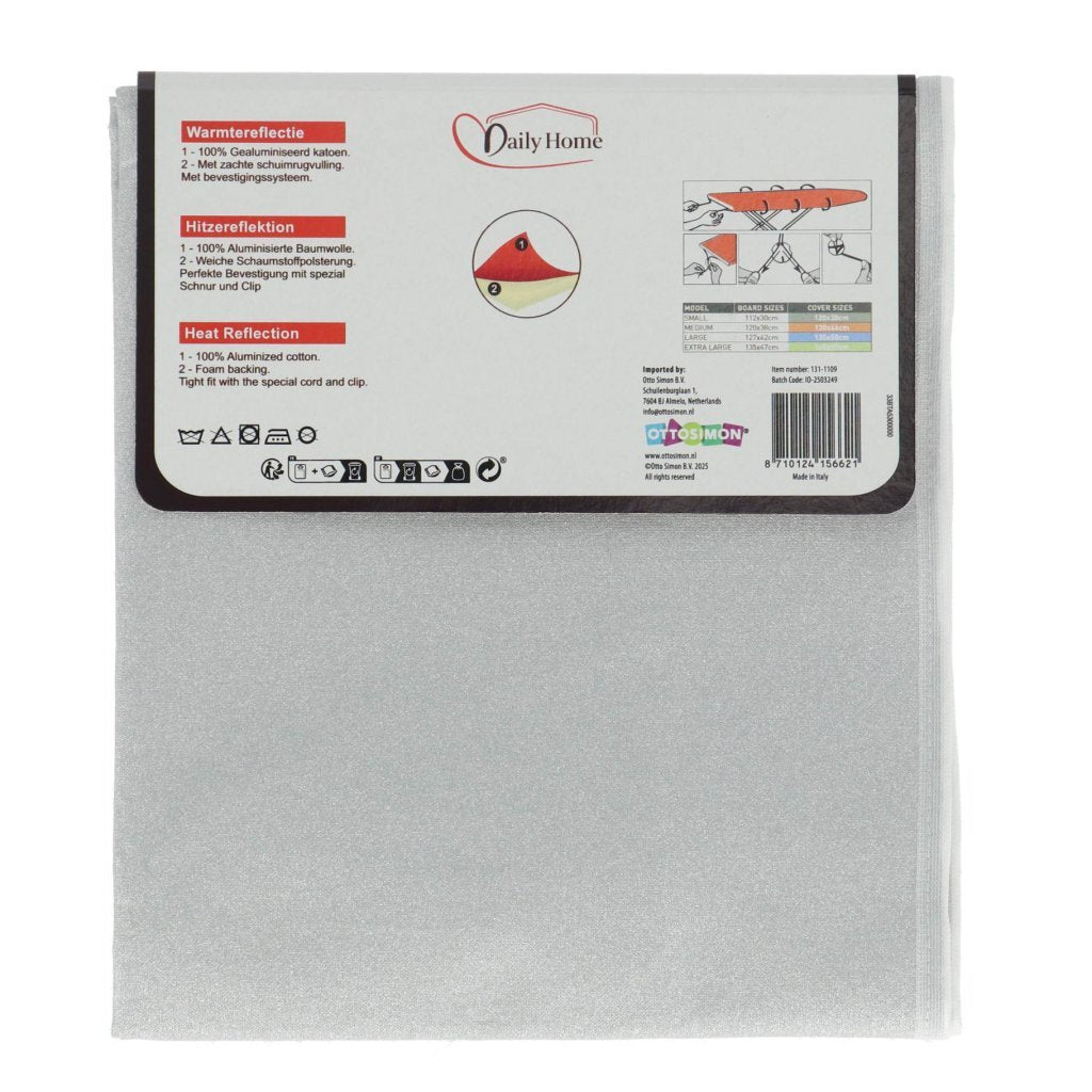 Daily Home - Daily Home strijkhoes metal s 112x30 cm grijs/katoen/schuim