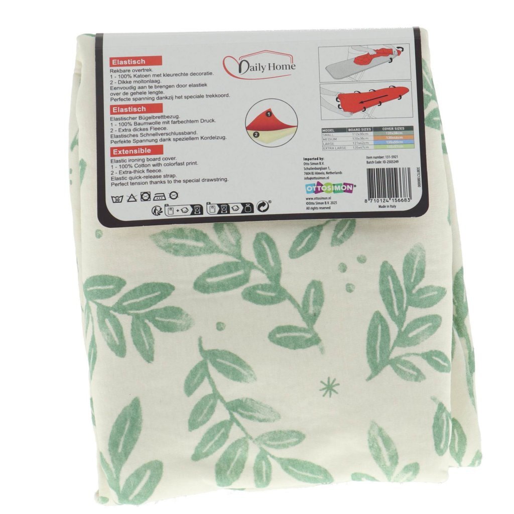Daily Home - Daily Home strijkhoes stretch xl 135x47 cm groen/wit