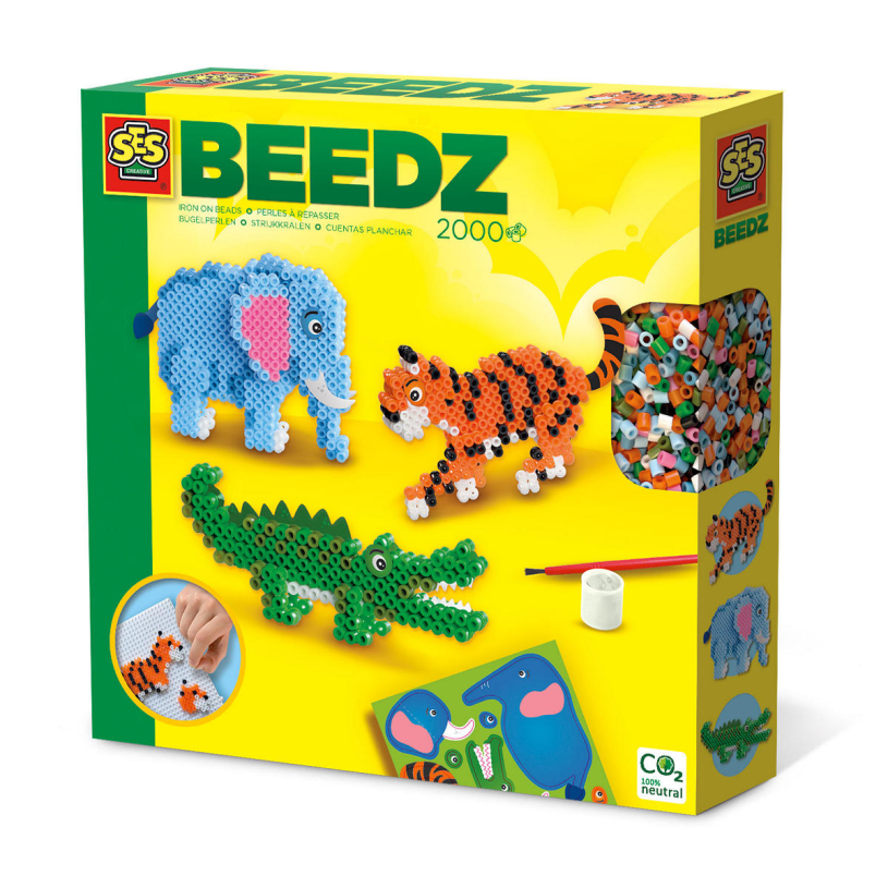 Ses strijkkralen - safari dieren