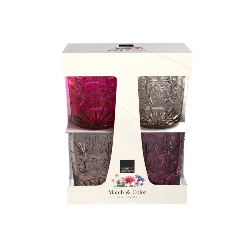 Royal leerdam match color pink set 4 | 6 stuks