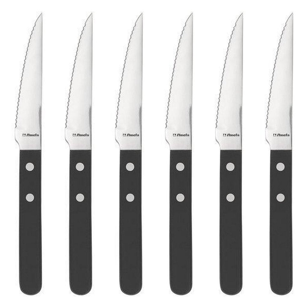 Amefa pizza steak messenset 6-delig zwart