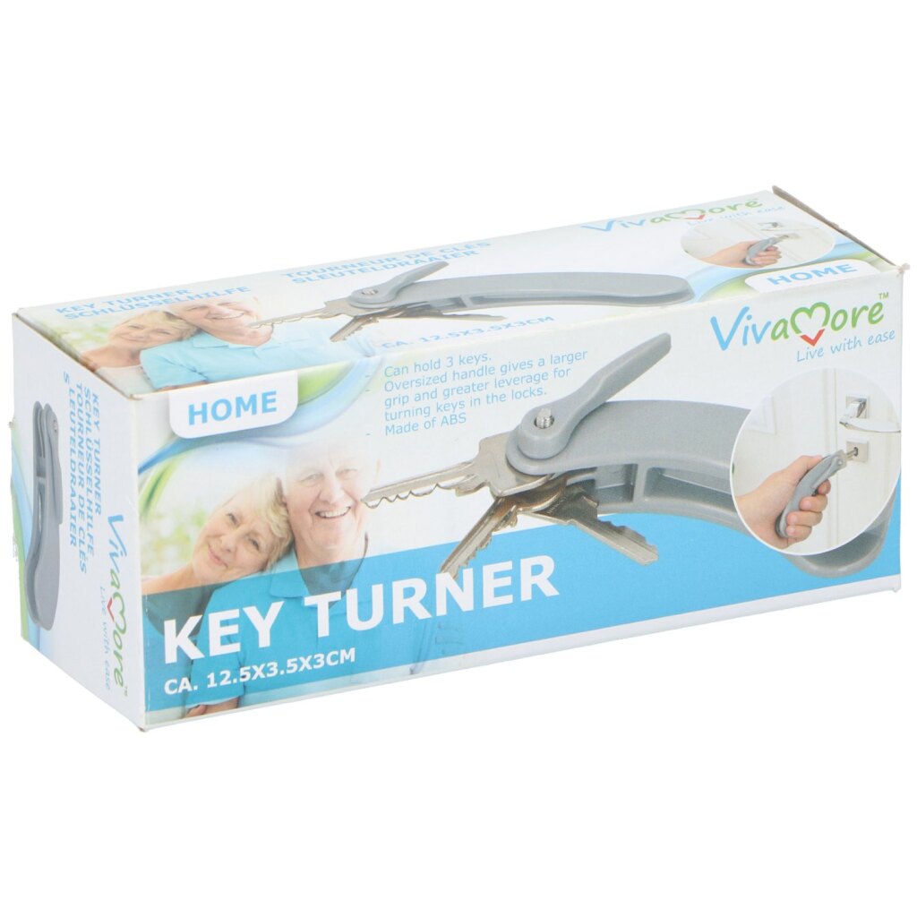 Vivamore sleuteldraaier 12.5x3.5x3.3 cm grijs