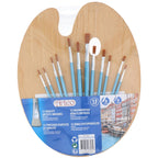 Creative kids verf palet hout met 12 penselen