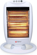 Alpina elektrische kachel 1200w draagbare halogeen heater met 3 warmtestanden 25x9x38 cm wit
