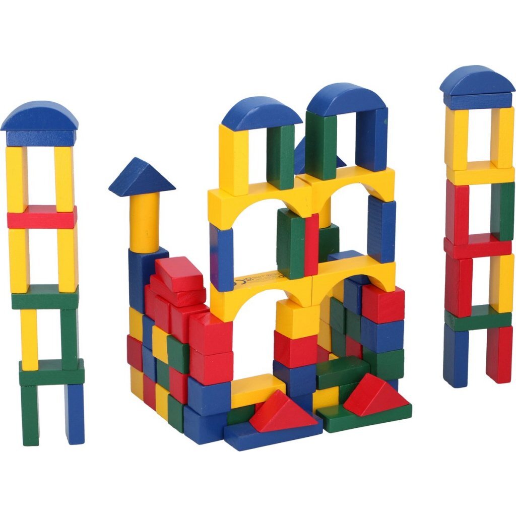 Marionette - Marionette wooden toys blokkenton met houten blokken 100 stuks