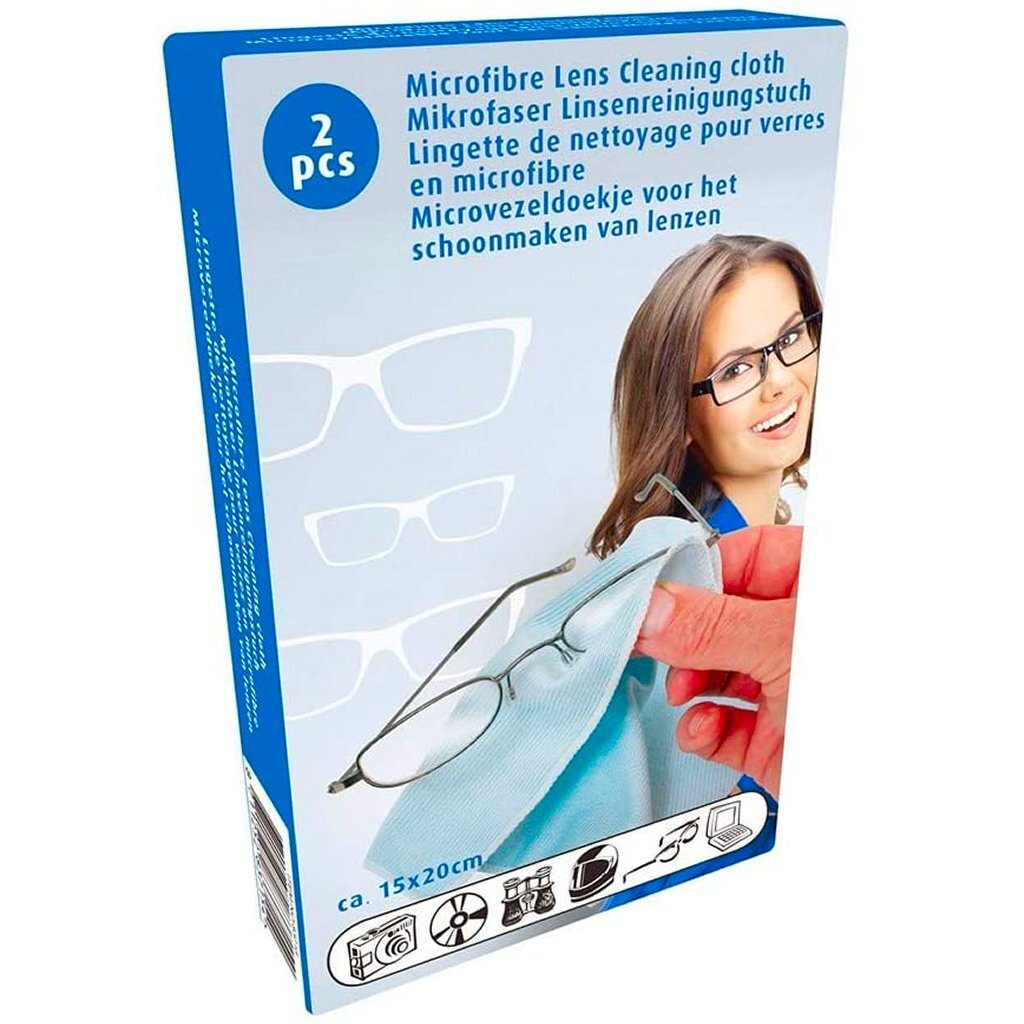 Lifetime touch of beauty brillendoekje microvezel 2 stuks 15x20cm